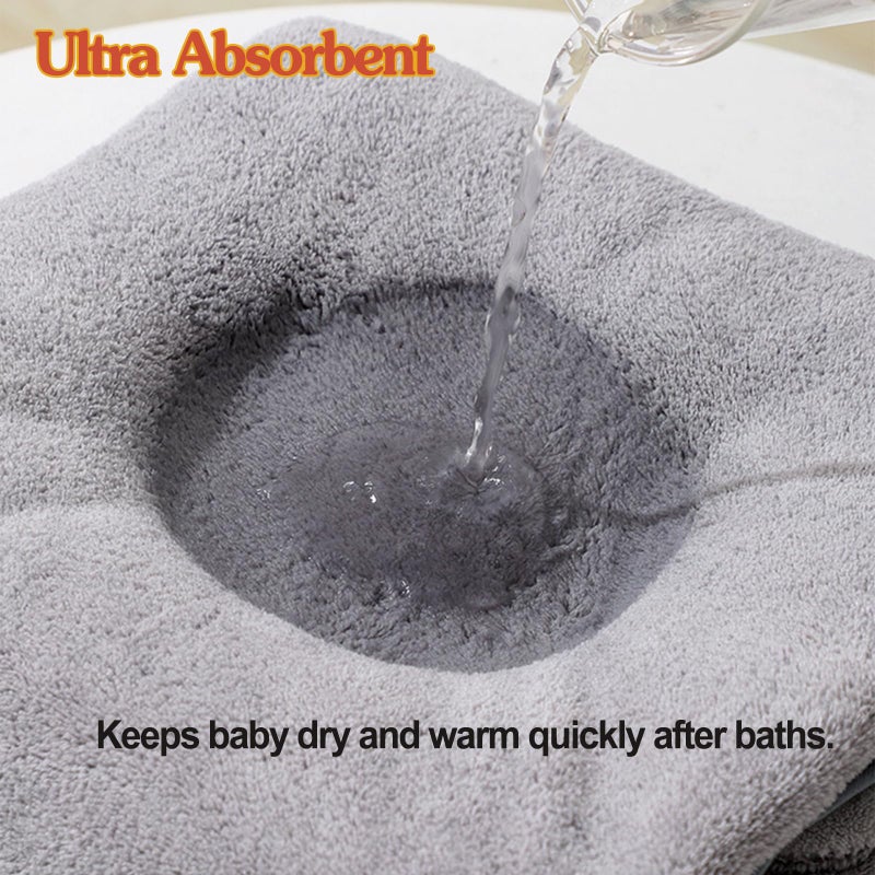 BEFACL 6pack Hooded Baby Towels, Premium Ultra Soft Absorbent Coral Fleece Baby Bath Towel for Newborns, Toddlers, and Kids, 32x32 in Natural Baby Stuff Towel with Hood for Boy and Girl - Image 5