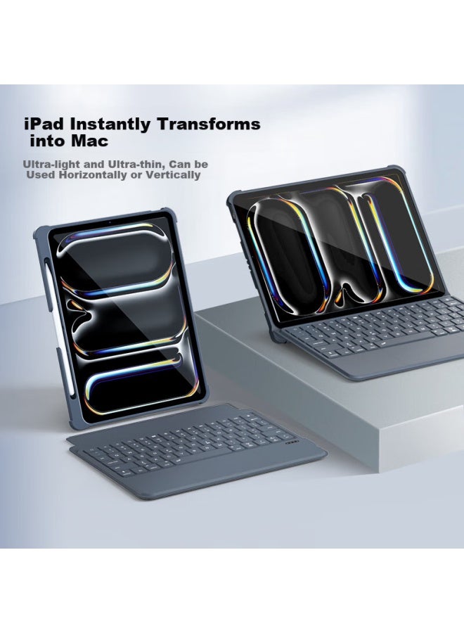 Musttrue Ipad Magic Keyboard , Compatible With Apple Tablets Ipad11/10/air7/6/5/pro10.9/11-inch, Magnetic Detachable Keyboard Case
