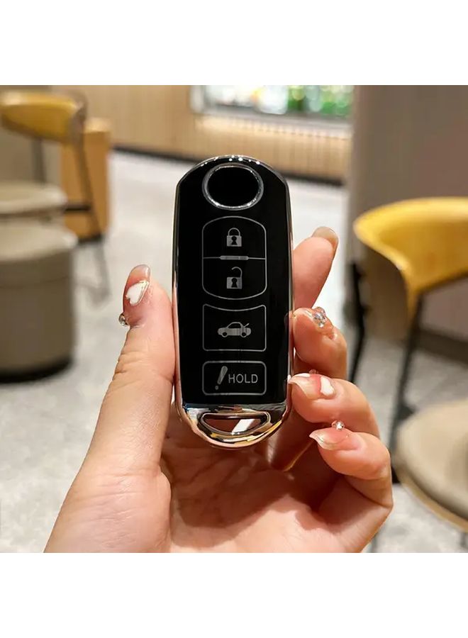 غطاء مفتاح TPU باللون الأسود لسيارات مازدا CX-5 وCX-3 وCX-7 وCX-9 و2 و3 و6 لموديلات 2015 إلى 2019 - Image 1