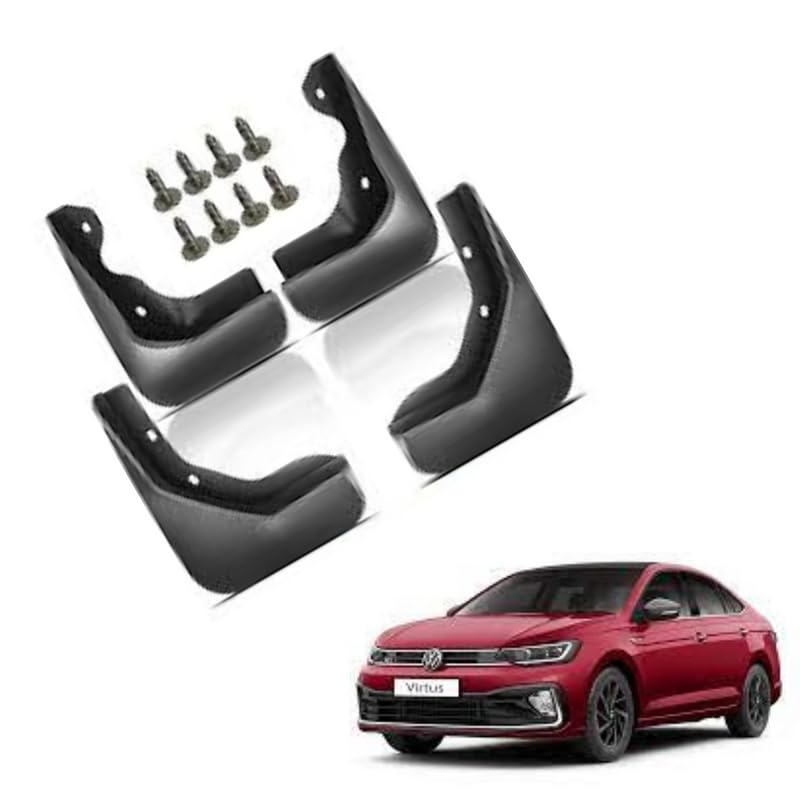 Autokaar OE Type/Box Type Car Mud Flap for Volkswagen Virtus, Black - Image 1