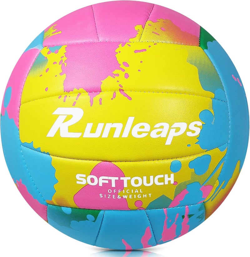 Runleaps Beach Volleyball Official Size 5 Soft Waterproof Volleyball Sand Sports PU Ball for Indoor, Outdoor, Pool, Gym, Training - Image 1