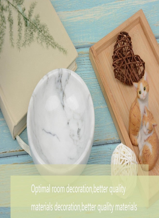 SIPARUI Jewelry Dish,Natural Marble Jewelry Dish,Trinket Tray,Ring Holder,Key Bowl,Unique Jewelry Tray for Home Decoration,Mother's Day,Birthday and Other Holiday Gifts(White Grey) - Image 5