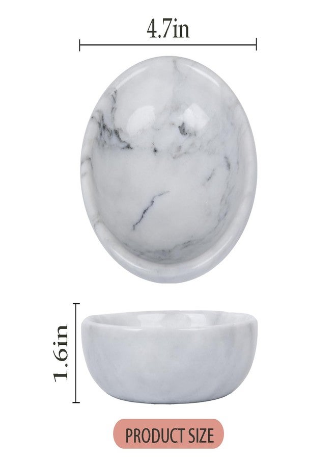SIPARUI Jewelry Dish,Natural Marble Jewelry Dish,Trinket Tray,Ring Holder,Key Bowl,Unique Jewelry Tray for Home Decoration,Mother's Day,Birthday and Other Holiday Gifts(White Grey) - Image 2