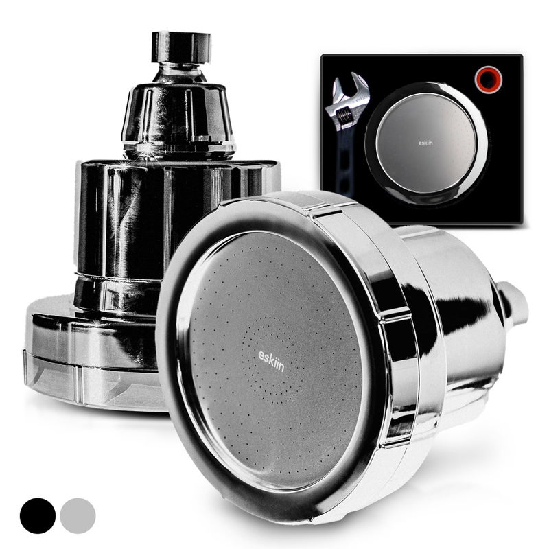 Eskiin Filtered Showerhead - Best Shower Head With Filters For Healthy Hair & Skin - High Pressure Water Softener For Hard Water - Reduce Dandruff, Protect Colored Hair, And Soothe Dry Skin (Chrome) - Image 1