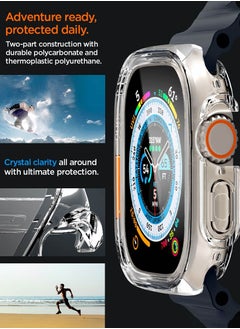 Spigen Ultra Hybrid for Apple Watch Ultra 2 / Watch Ultra (49mm) Case Cover with Built-in Tempered Glass Screen Protector - Crystal Clear  - Image 4