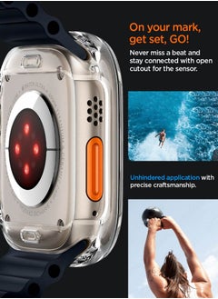 Spigen Ultra Hybrid for Apple Watch Ultra 2 / Watch Ultra (49mm) Case Cover with Built-in Tempered Glass Screen Protector - Crystal Clear  - Image 5