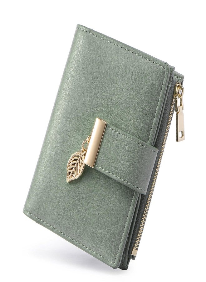 yiijay Small Wallet Women RFID Blocking Leather Bifold Wallet Credit Card Holder for Women Ladies Compact Wallet Mini Purse With Zipper Pocket - Image 1