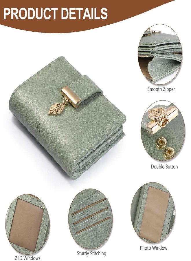 yiijay Small Wallet Women RFID Blocking Leather Bifold Wallet Credit Card Holder for Women Ladies Compact Wallet Mini Purse With Zipper Pocket - Image 3