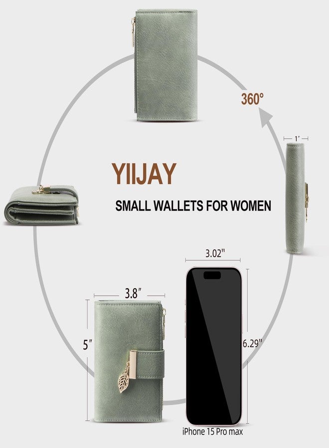 yiijay Small Wallet Women RFID Blocking Leather Bifold Wallet Credit Card Holder for Women Ladies Compact Wallet Mini Purse With Zipper Pocket - Image 4