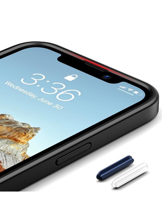 اس-توب جراب هاتف iPhone 14 بملمس الجلد بلون غير لامع مع أزرار - Image 5