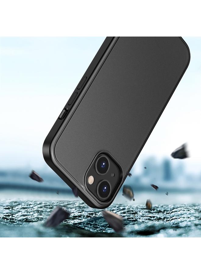 اس-توب جراب هاتف iPhone 14 بملمس الجلد بلون غير لامع مع أزرار - Image 4