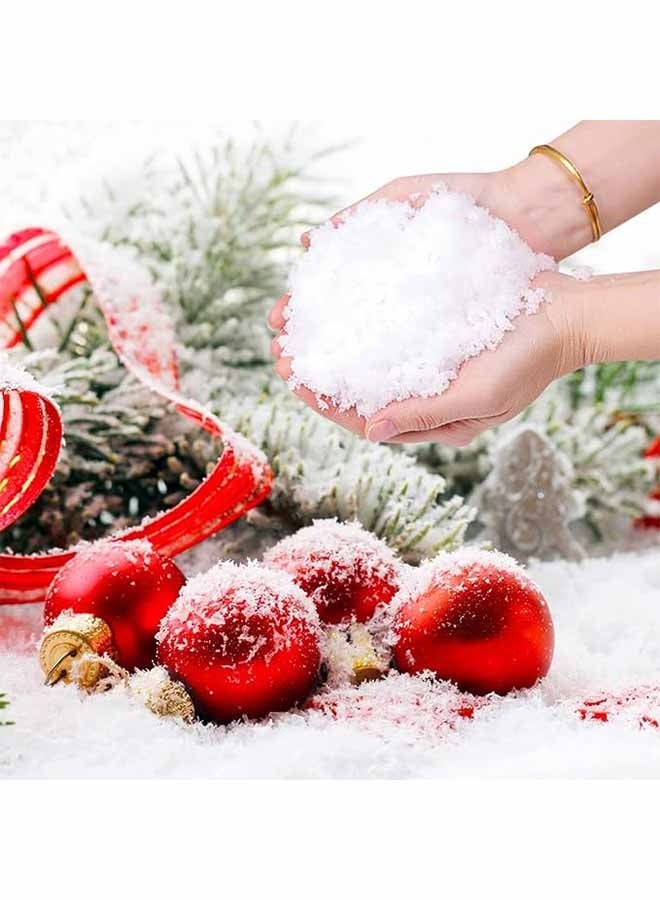 واي جيه 50 جرام زينة ثلج صناعي - رقاقات بيضاء متلألئة - مسحوق ثلج صناعي للتعبئة - ثلج صناعي متلألئ لتزيين قرية عيد الميلاد والأشغال اليدوية - Image 1