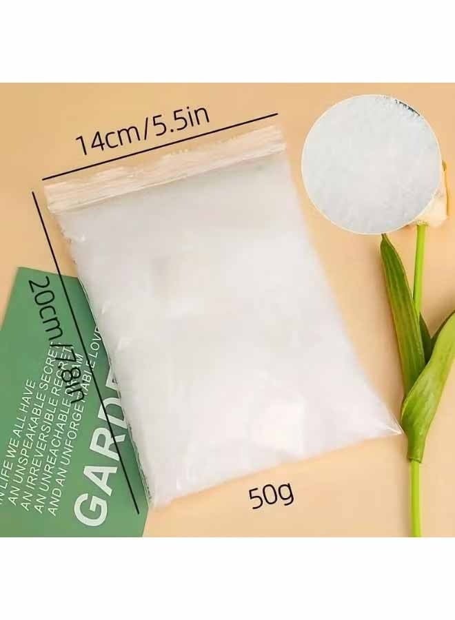 واي جيه 50 جرام زينة ثلج صناعي - رقاقات بيضاء متلألئة - مسحوق ثلج صناعي للتعبئة - ثلج صناعي متلألئ لتزيين قرية عيد الميلاد والأشغال اليدوية - Image 3