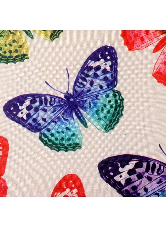 Kuber Industries Butterfly Design Cotton 2 Pieces Bolster Cover Set (Cream) - Image 2