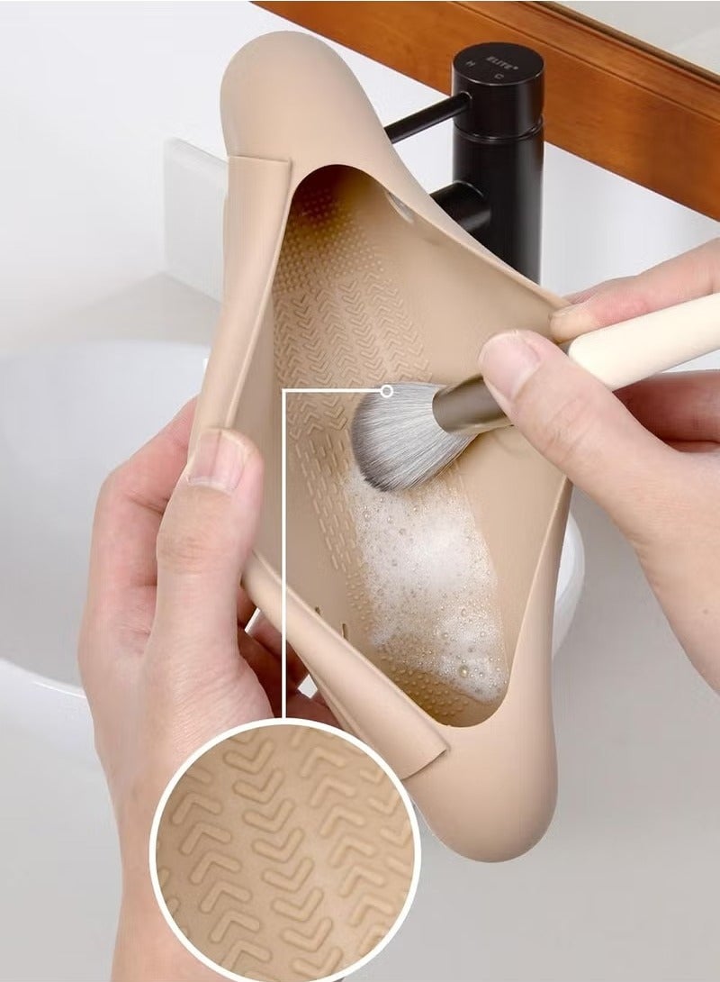 منظم فرش المكياج المحمول للسفر، ترقية مضادة للسقوط، إغلاق مغناطيسي، حقيبة مستحضرات تجميل كبيرة ناعمة من السيليكون - Image 2