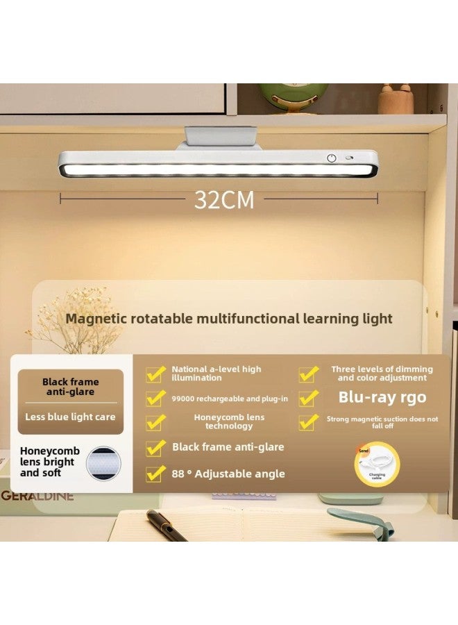 LED Eye Protection Lamp Magnetic Cool Death Lamp Special Dormitory Lamp For Students To Learn Reading Remote Control Intelligent Supplementary Lamp-Specifications:1188y Remote Control Model - Three Levels Of Color Temperature - Free Charging Cable - Smart Remote Control-Power:White - Image 2