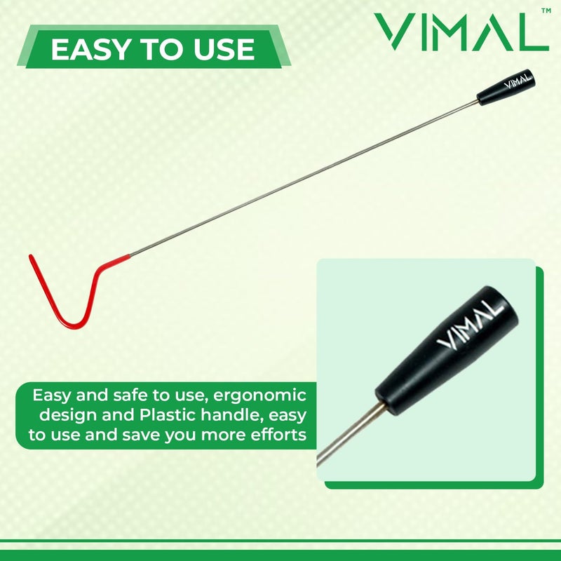 Vimal Cotton Bag with Stainless Steel Hook Grabber Stick - Multicolor - Image 4