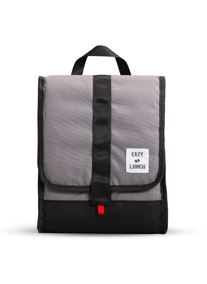 Eazy Kids Eazy Kids Lunch Bag – Insulated, Foldable & Stylish (Grey & Black)  - Image 2