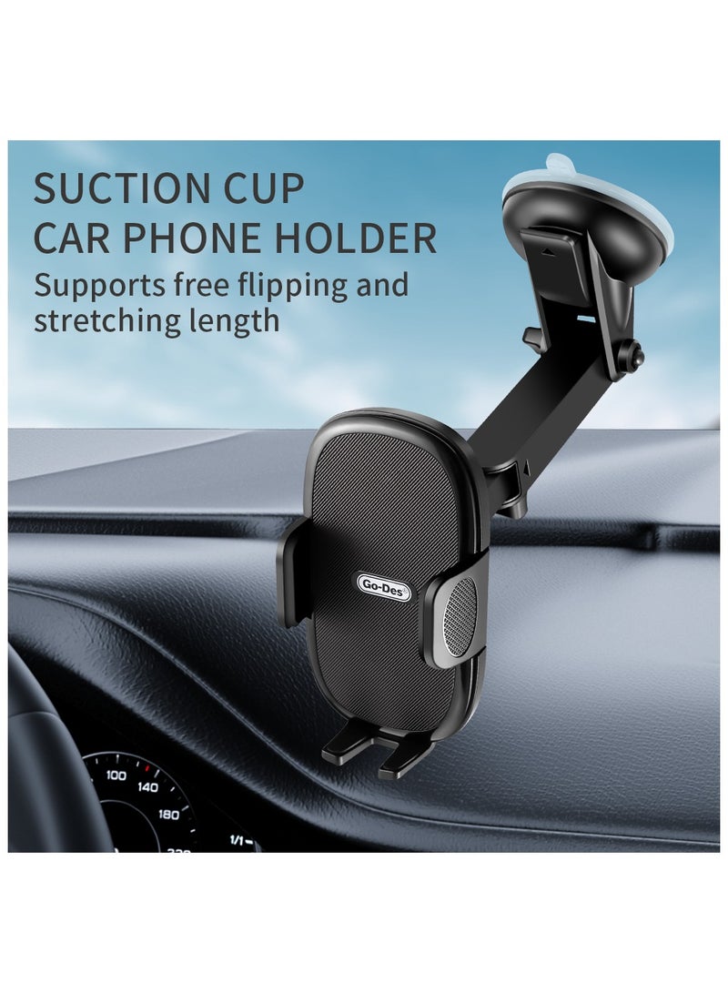 Admos Go-Des Instrument Table Suction Cup Telescopic Vehicle Bracket Multifunctional Locking 360 ° Rotary Horizontal Screen Mobile Phone Holder - Image 3