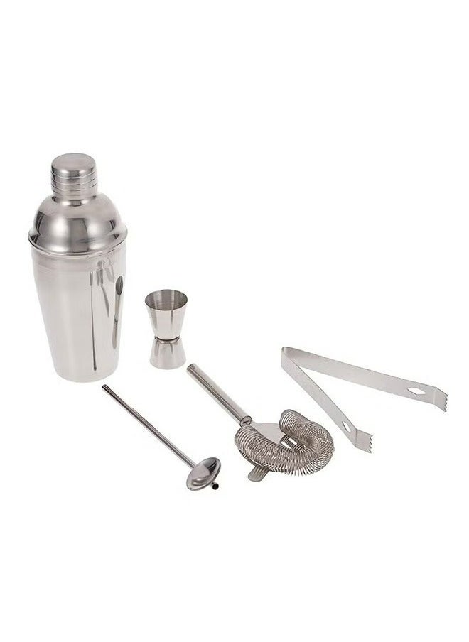 RollsTimi  - 5pcs Cocktail Shaker Set Stainless Steel Household Bar Supplies Silver - Image 1