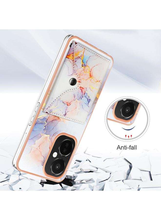 اس-توب جراب لهاتف OPP0 K11X بنمط رخامي وفتحة بطاقة IMD - Image 2