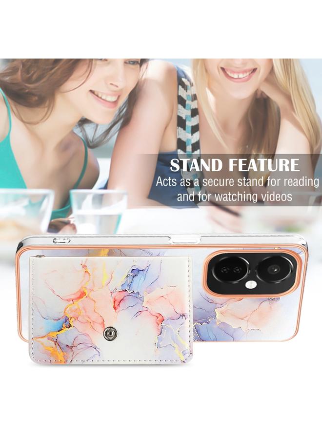 اس-توب جراب لهاتف OPP0 K11X بنمط رخامي وفتحة بطاقة IMD - Image 5