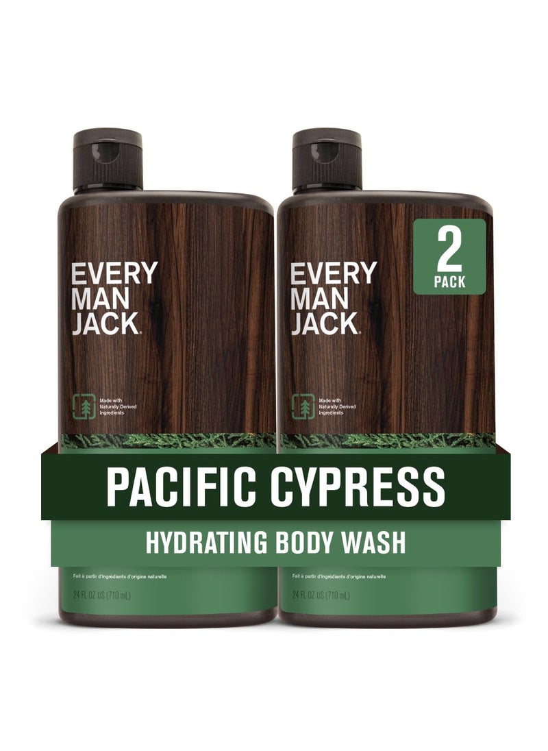 Every Man Jack - Every Man Jack Nourishing Pacific Cypress Mens Body Wash for All Skin Types - Naturally Derived Ingredients - Cleanse and Hydrate Skin with Coconut and Glycerin - 24oz 2 Bottles - Image 1