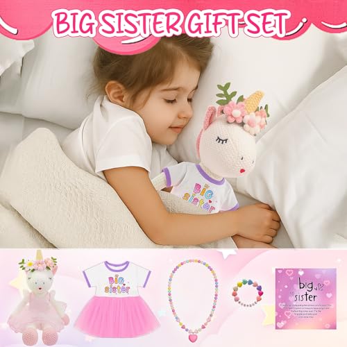 SUPERGFS Big Sister Gift for Girls Unicorn Stuffed Plush Doll Birthday Gifts for Girls Toddler - Image 5