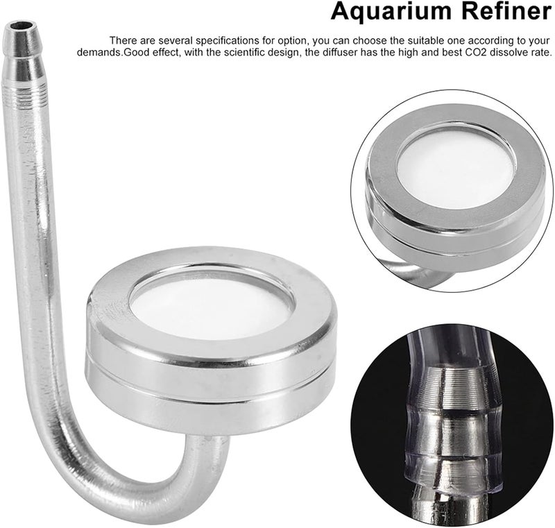 304 Stainless Steel U - Shaped Aquarium Oxygen Diffuser, Fish Tank CO2 Atomizer Air Refiner with Mirror Finish for High Dissolve Rate, Space - Saving External Design (Mirror stainless steel regular - Image 2