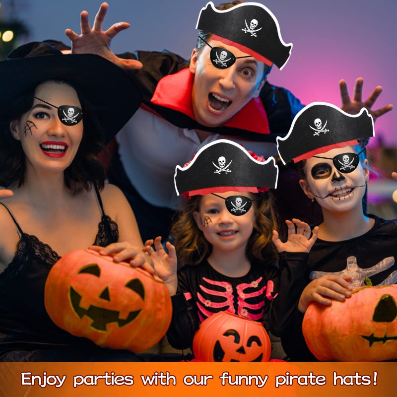 Legigo 48 Pcs Funny Pirate Party Set- Include 16 Pirate Hats, 16 Eye Patches, 16 Inflatable Swords for Pirate Party Cosplay Caribbean Dress Accessories - Image 5