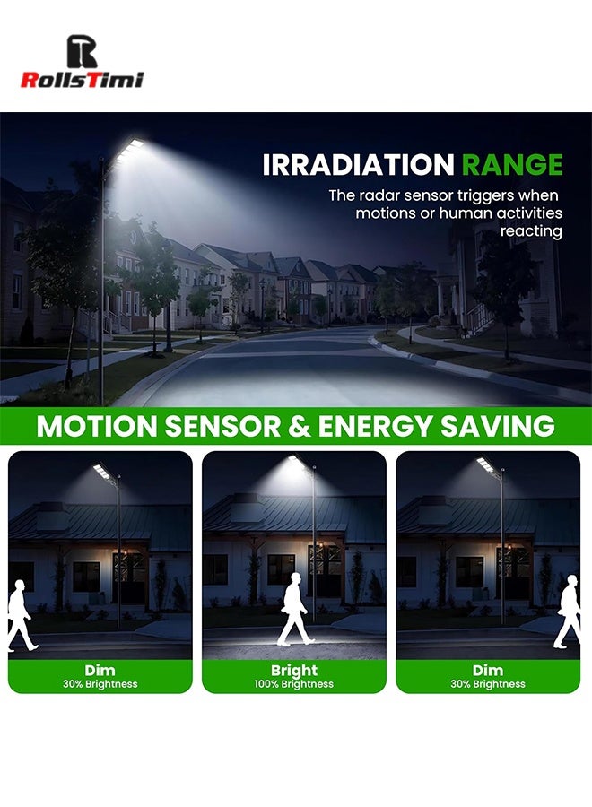 رولستيمي الشمسية ضوء الشارع استشعار الحركة ، إب 65 للماء الشمسية أضواء الفيضانات الأمن في الهواء الطلق ، الغسق إلى الفجر الشمسية أضواء ليد مصباح مع جهاز التحكم عن بعد للحديقة ، ساحة ، مسار ، موقف للسيارات - Image 5