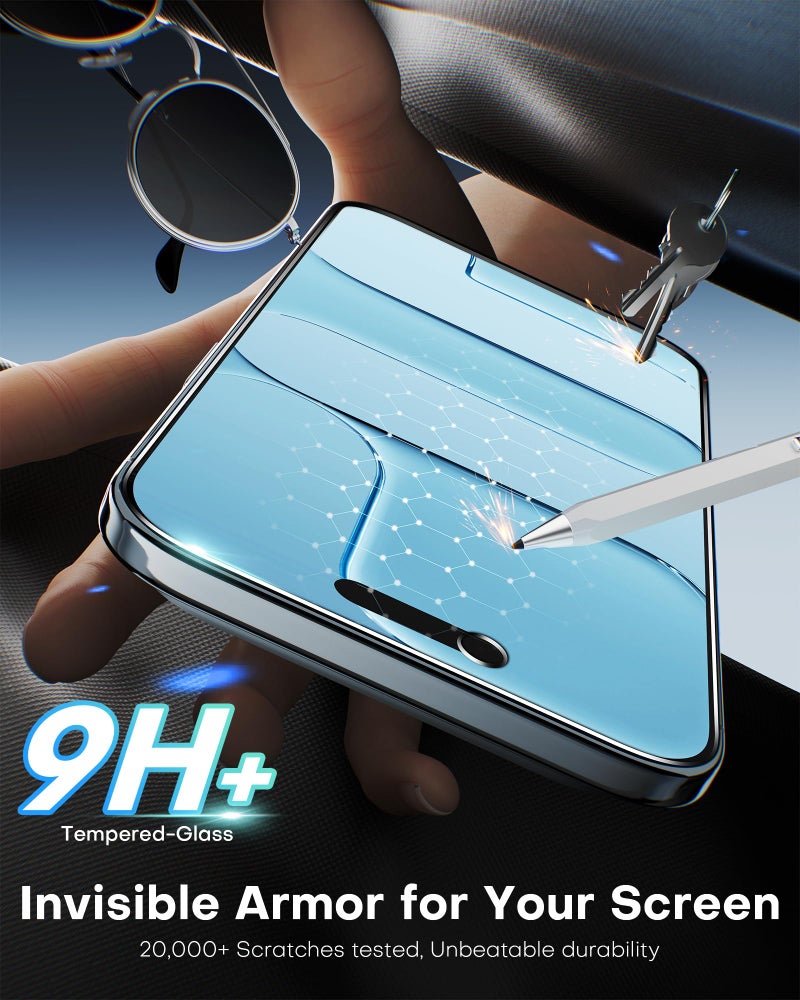 OMOTON Privacy Screen Protector for iPhone Air [Zero Failure Application], Tempered Glass for iPhone 17 Air with 9H+ Hardness & 12FT Military Grade Shatterproof, 100% Anti-Spy, Full Coverage Protection, 2 Pack - Image 5
