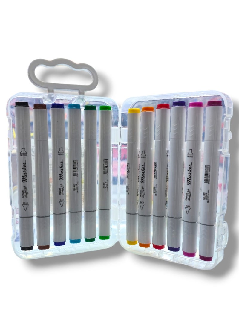 Generic - 12Pcs Colorful Marker Set - Image 1