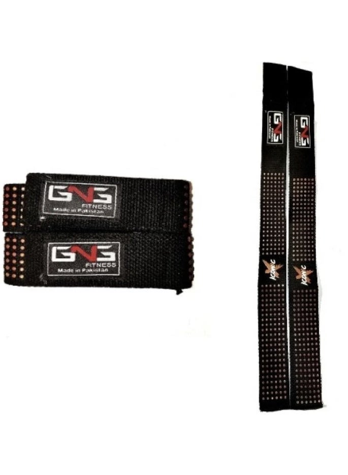 Classic GNG Cotton Hard Pull Wrist Lifting Straps Grips Band-Deadlift Straps with Neoprene Cushioned Wrist Padded and Anti-Skid Silicone - for Weightlifting, Bodybuilding, Xfit, Strength Training - Image 1