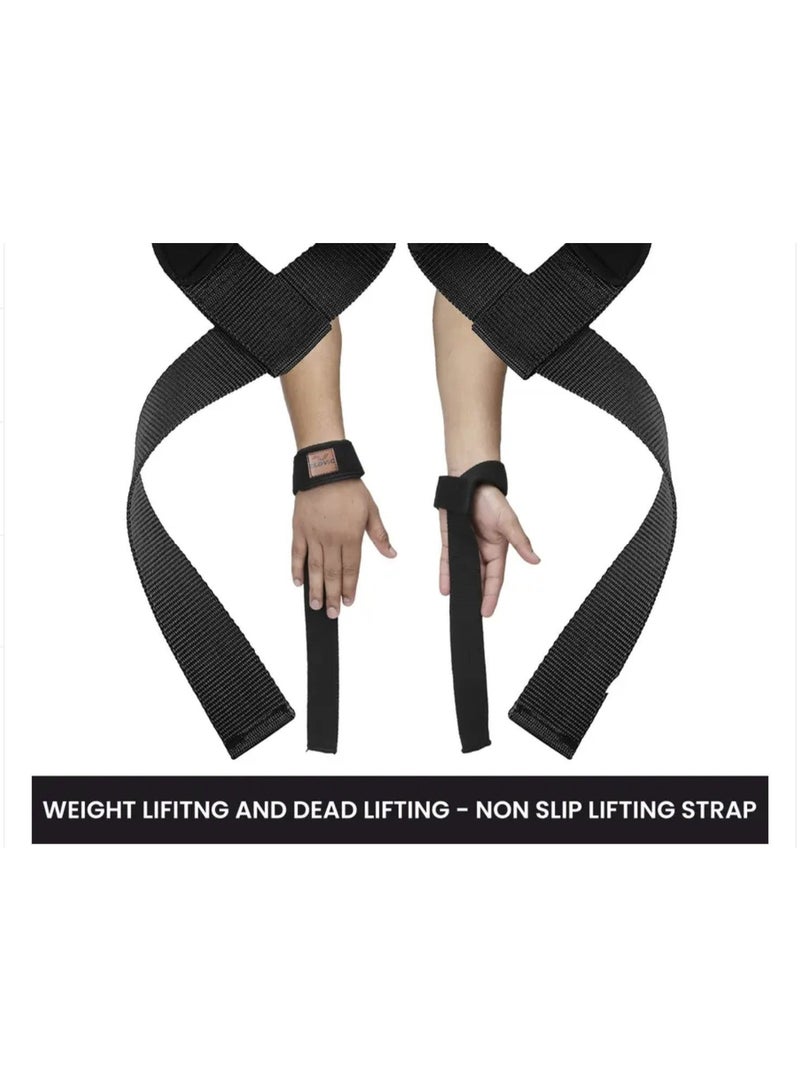Classic GNG Cotton Hard Pull Wrist Lifting Straps Grips Band-Deadlift Straps with Neoprene Cushioned Wrist Padded and Anti-Skid Silicone - for Weightlifting, Bodybuilding, Xfit, Strength Training - Image 2