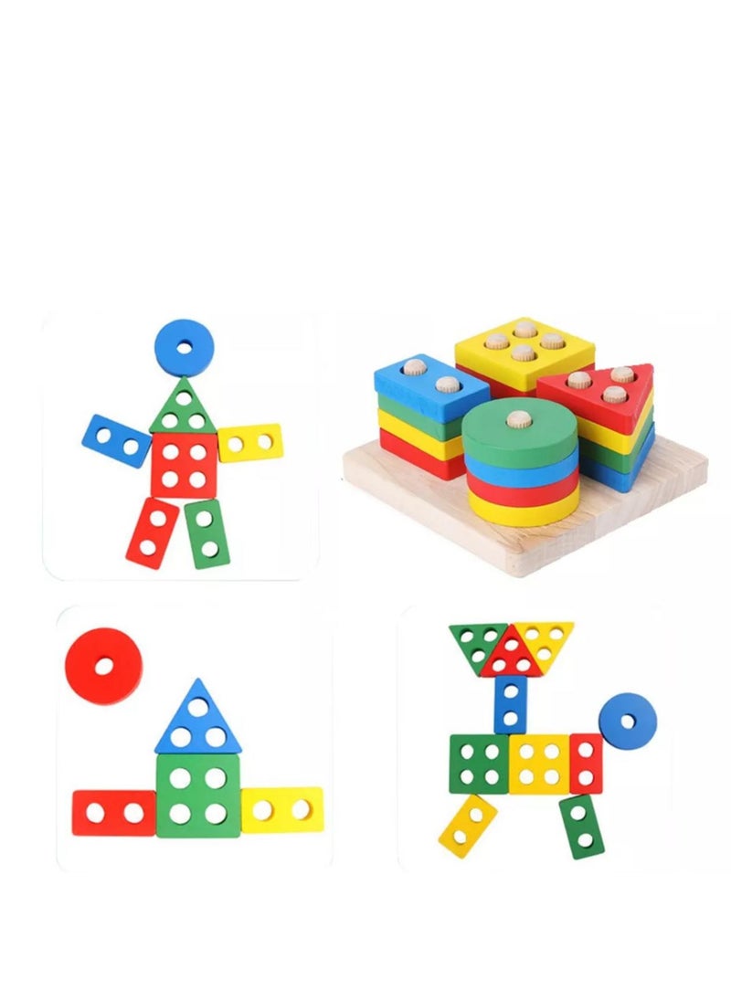 Montessori Wooden Toys Set Preschool Educational Learning Toys for Kids 5 Pieces