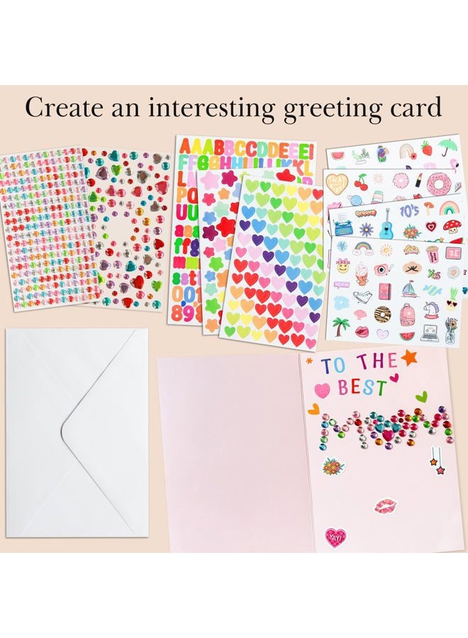 J6&H6 Creative People Card Making Kits - With 30 Blank Greeting Cards & Envelope Supplies & Stamp Set- Gift DIY Greeting Card Set-Birthdays, Festive Celebrations & Thanksgiving - Image 3