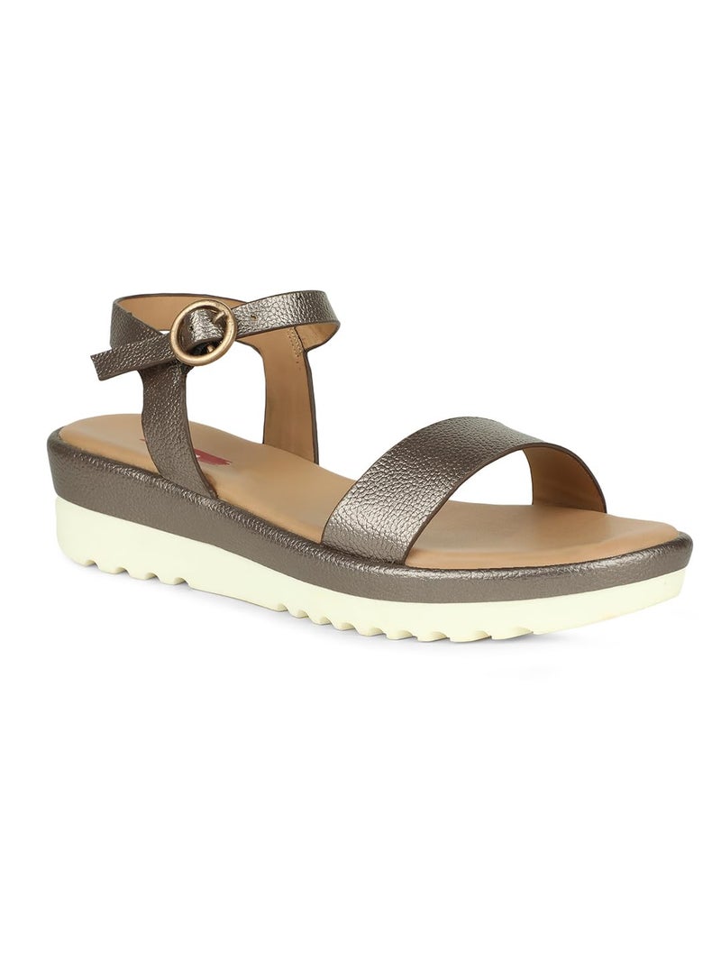 Bata Women's Platform Heel Sandal - GUNMETAL (5 UK) (6612912) - Image 1