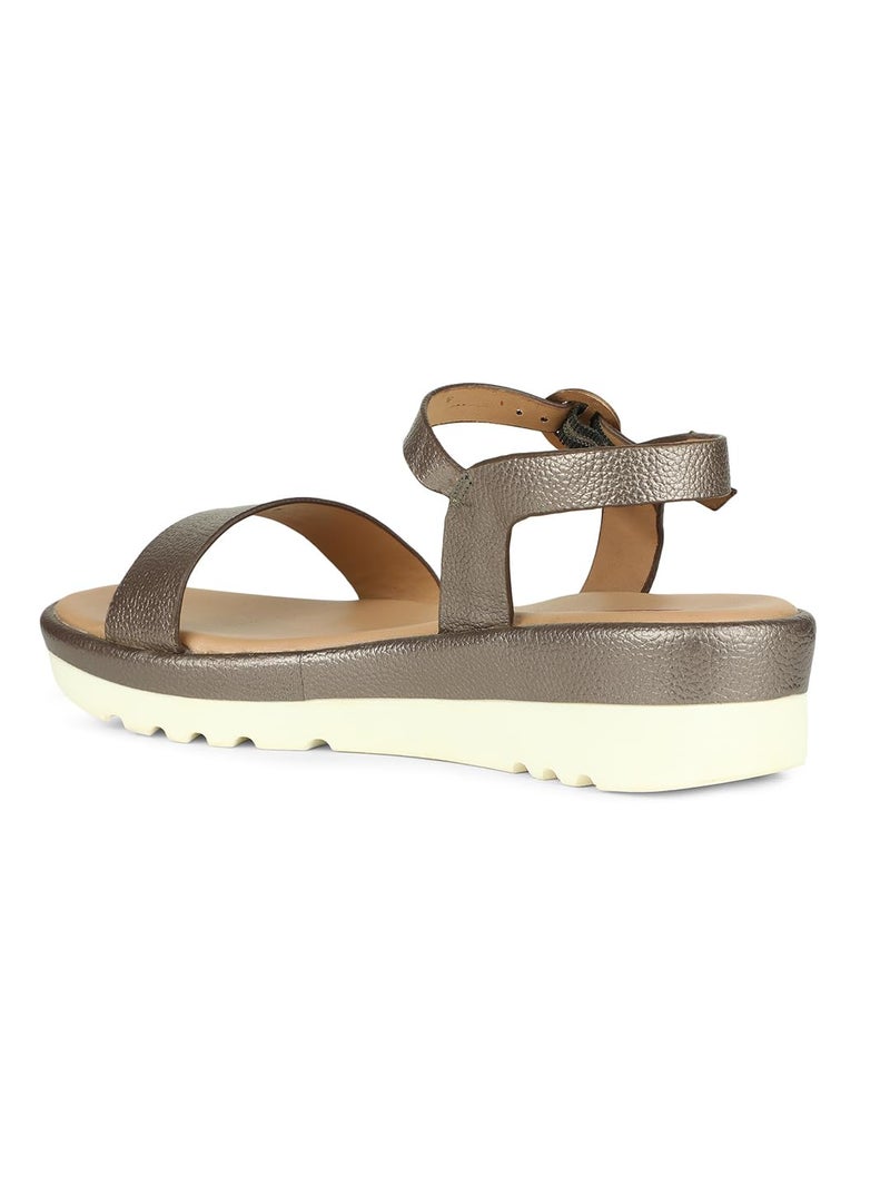 Bata Women's Platform Heel Sandal - GUNMETAL (5 UK) (6612912) - Image 3