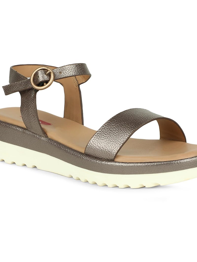 Bata Women's Platform Heel Sandal - GUNMETAL (5 UK) (6612912) - Image 5