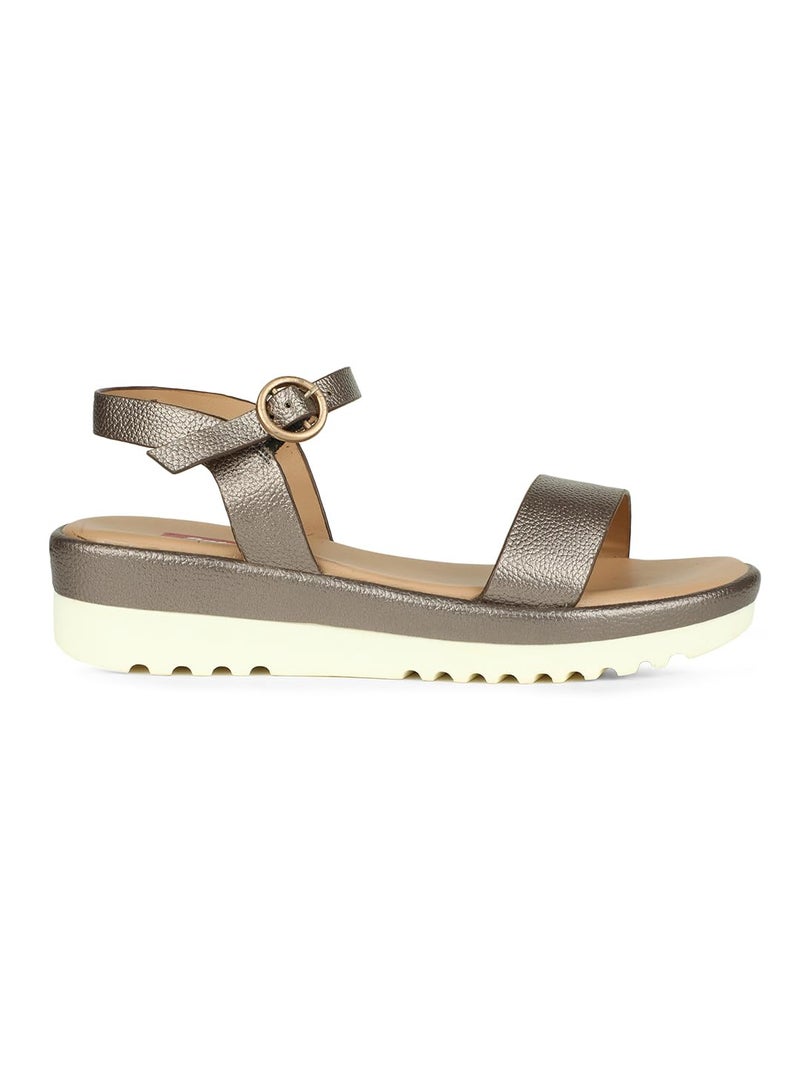 Bata Women's Platform Heel Sandal - GUNMETAL (5 UK) (6612912) - Image 2