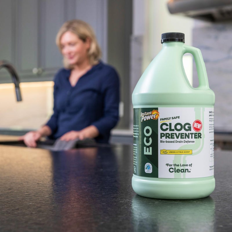 Instant Power Eco Clog Preventer - Enzyme Drain Cleaner Liquid and Deodorizer for Sink  Shower  Toilet  Garbage Disposal Cleaner  Bio-Based Drain Defense  Smell Remover and Odor Eliminator - 1 Gallon - Image 5