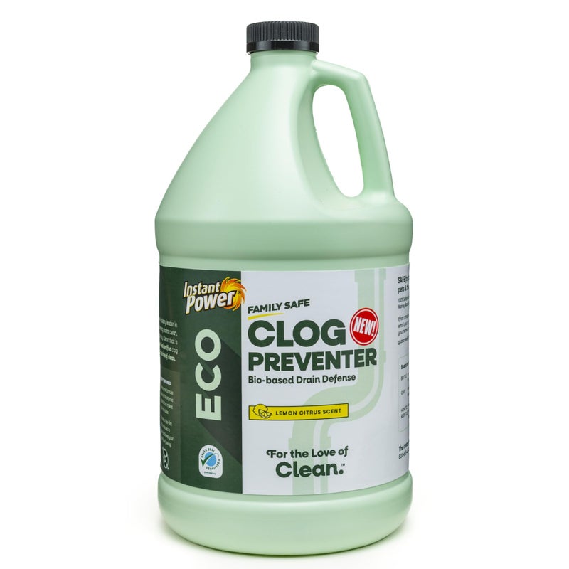 Instant Power Eco Clog Preventer - Enzyme Drain Cleaner Liquid and Deodorizer for Sink  Shower  Toilet  Garbage Disposal Cleaner  Bio-Based Drain Defense  Smell Remover and Odor Eliminator - 1 Gallon - Image 1