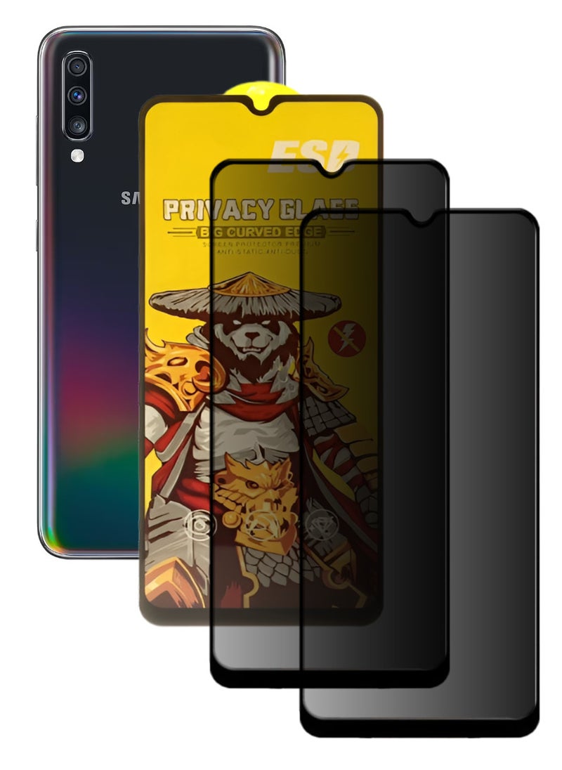 ESD 2 Pieces Tempered Dustproof Privacy Glass Screen Protector Compatible For Samsung Galaxy A70 - Image 1