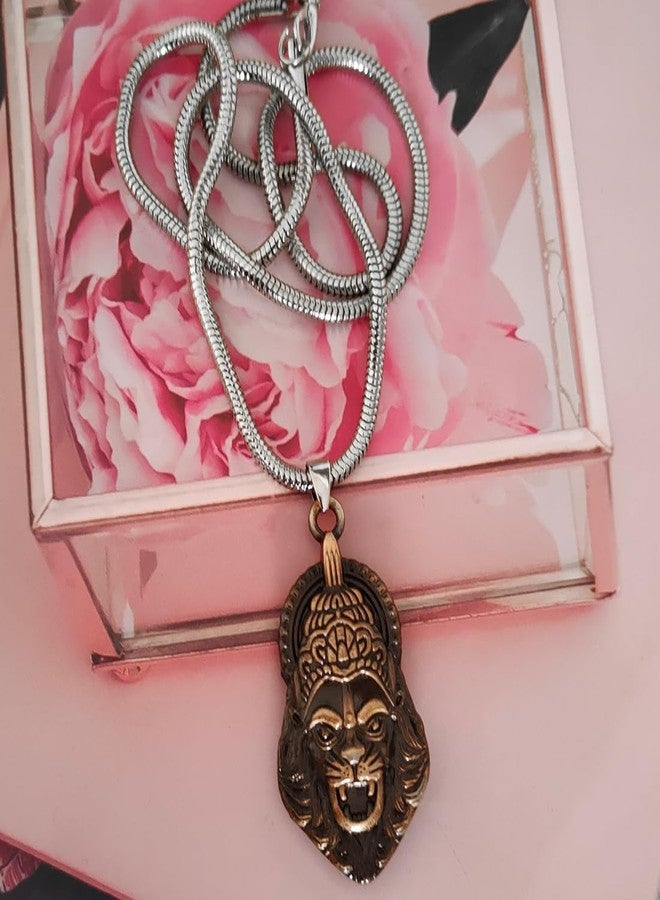 M Men Style God Vishnu avatar Narasimha Lion Head Pendant With Snake Chain Copper Zinc Metal Necklace For Men And Women SujalPn2022613 - Image 4