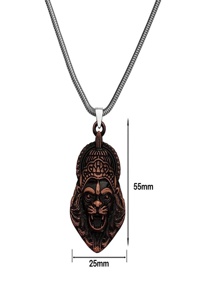 M Men Style God Vishnu avatar Narasimha Lion Head Pendant With Snake Chain Copper Zinc Metal Necklace For Men And Women SujalPn2022613 - Image 2