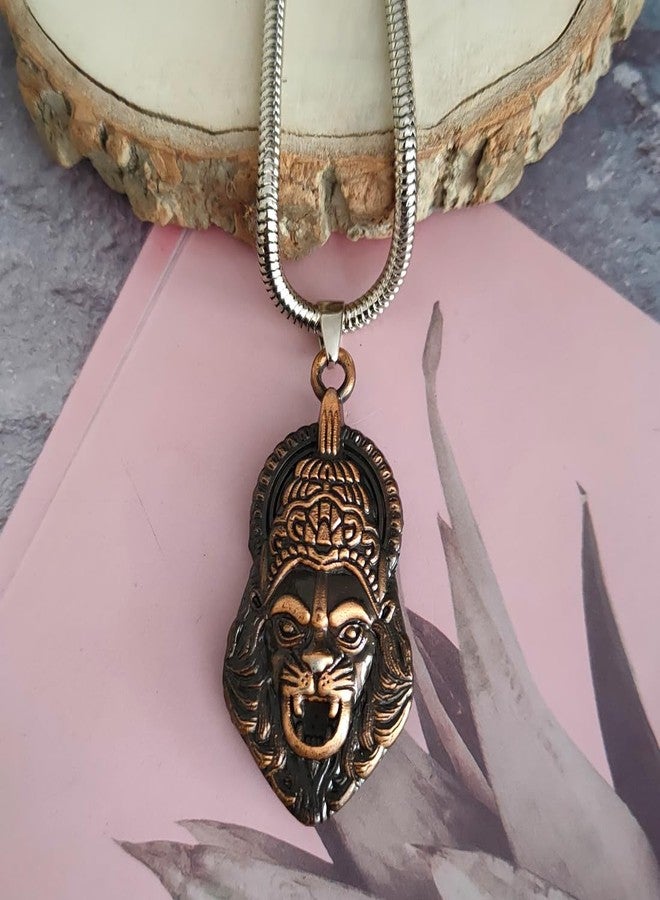 M Men Style God Vishnu avatar Narasimha Lion Head Pendant With Snake Chain Copper Zinc Metal Necklace For Men And Women SujalPn2022613 - Image 3