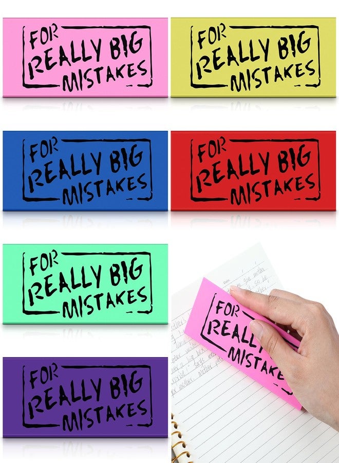 Yexiya 6 Pcs Jumbo Gaint Erasers Bulk 5.5 Inch Large Eraser for Really Big Mistakes Big Pencil Rubber 6 Colors for Students Back to School Stationery Supplies Joke Gag Gift for Work and School Party - Image 1