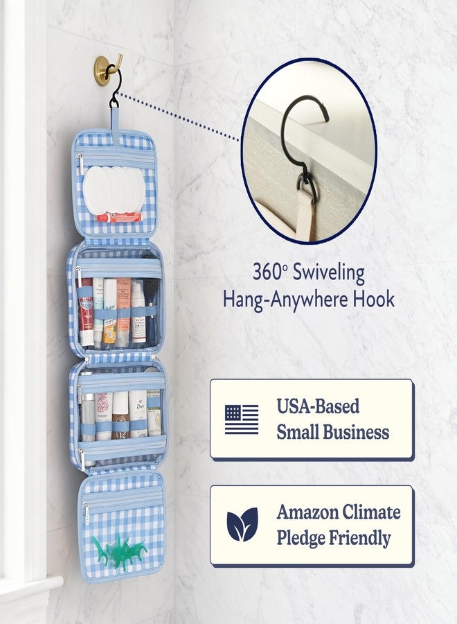 VANDEL حقيبة أدوات تجميل معلقة من فاندل، بنقشة مربعات زرقاء - Image 4