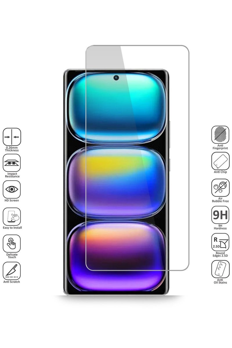 Techie حماية شاشة زجاجية مقساة HD لهاتف Infinix Hot 50 5G - مضادة للانعكاس ومضادة للفقاعات بصلابة 9H وسمك 0.33 مم وحواف مدورة وسهولة في التركيب - Image 2